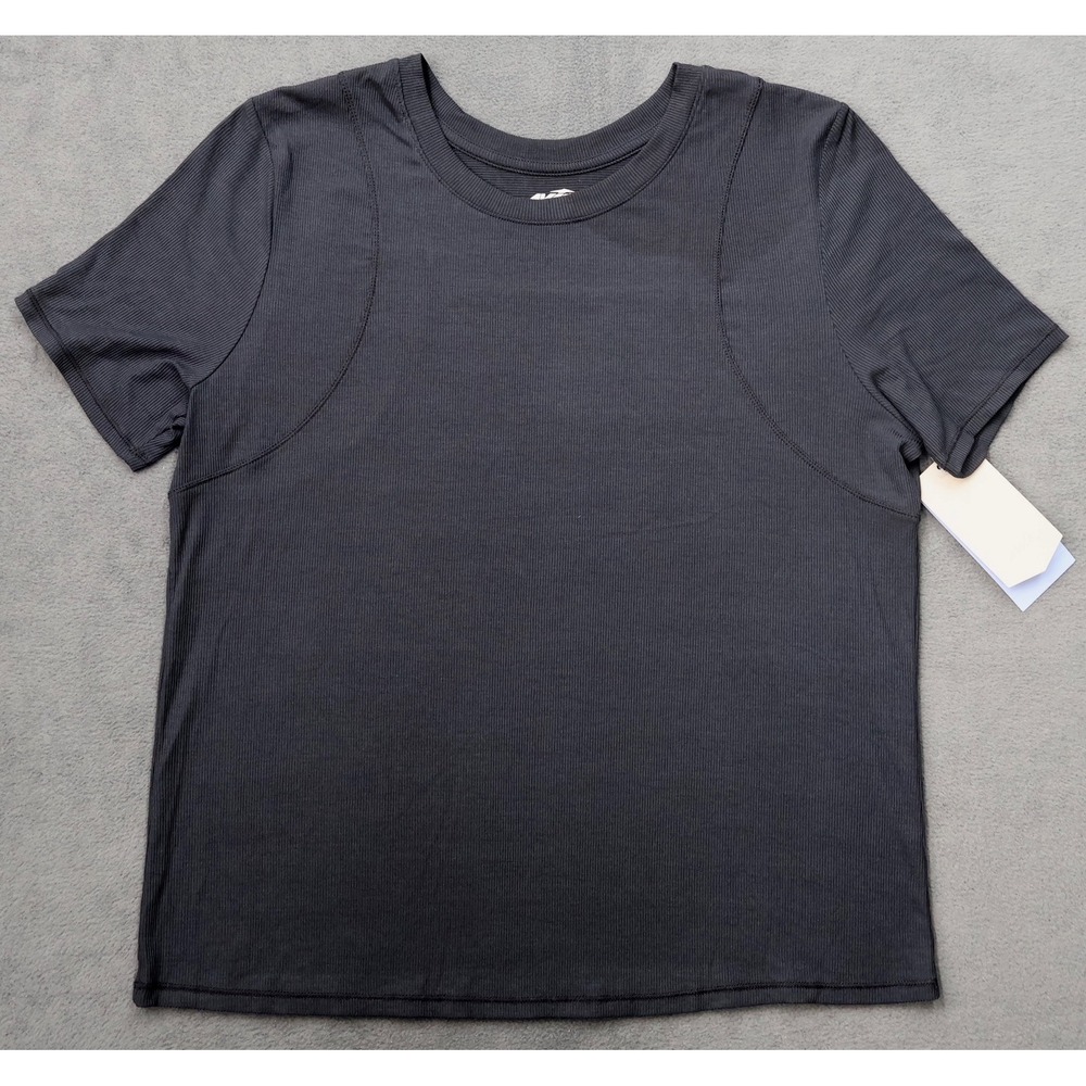 Avia Ribbed Tencel Modal Active Top Womens XXL 20 Black New Curved Seams